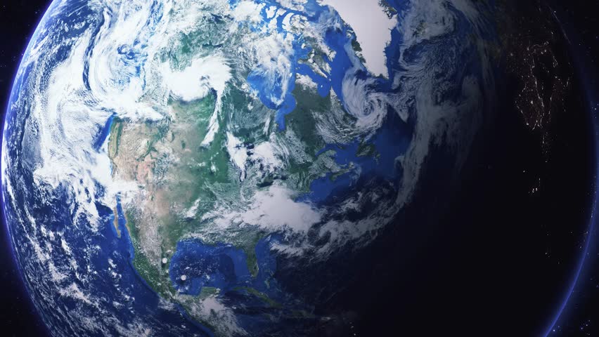 Zooming in on Brantford, Canada frome space - Perfect for Travel Intros and Backgrounds. Realistic 3D Animation.