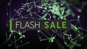 Animation of flash sale text over green light trails pattern background. Sales, retail, shopping, digital interface, communication, computing and data processing concept digitally generated video. - Powered by Shutterstock - Get 15% off with code: PIKWIZARD15