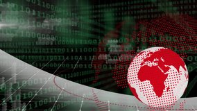 Animation of digital data processing and globe over binary coding. Global connections, computing and data processing concept digitally generated video. - Powered by Shutterstock - Get 15% off with code: PIKWIZARD15