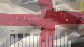 Animation of financial data processing and flag of england over african american businessman. Global business, finances, computing and digital interface concept digitally generated video. - Powered by Shutterstock - Get 15% off with code: PIKWIZARD15
