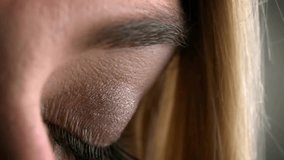 Animation of digital data processing over woman's eye. Global science, connections, computing and data processing concept digitally generated video. - Powered by Shutterstock - Get 15% off with code: PIKWIZARD15