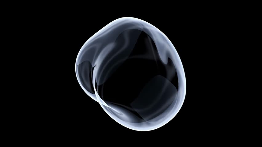 Water bubble element animation. Movement of air bubbles on Black background and Green Screen. Animation seamless loop. 3d render.