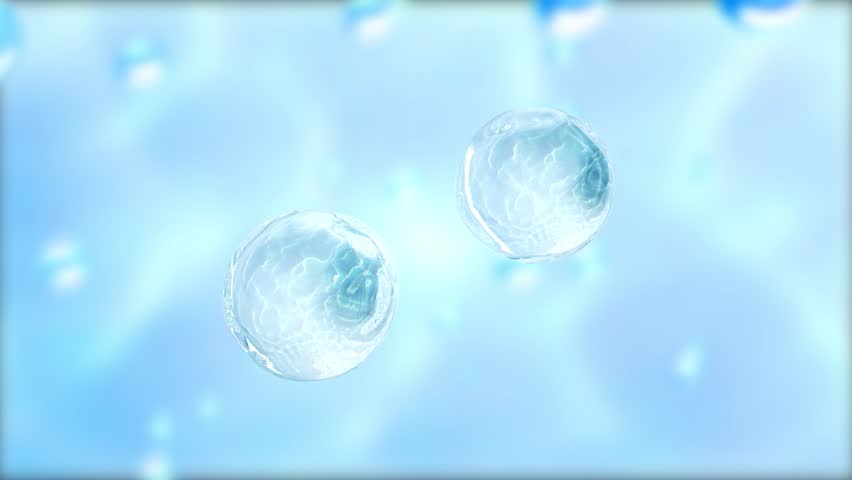 3D The fusion of liquid bubbles makes a special drop. The elements of a macro shot combine to create a serum. 