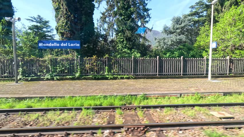 Train view of Mandello del Lario station