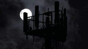 5G Networks Cell Tower, Full Moon with Clouds Timelapse - Powered by Shutterstock - Get 15% off with code: PIKWIZARD15