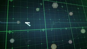 Animation of digital data processing over clock ticking. Global connections, computing and data processing concept digitally generated video. - Powered by Shutterstock - Get 15% off with code: PIKWIZARD15