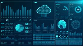 High-tech digital dashboard featuring data with charts, graphs, and cloud integration, Showcasing advanced analytics and global connectivity, Technology cloud computing background - Powered by Shutterstock - Get 15% off with code: PIKWIZARD15
