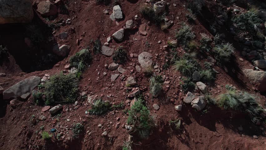 Revealing Drone Shot, Woman Going Out From Yurt Tent in Glamping Complex, Zion National Park, Utah USA