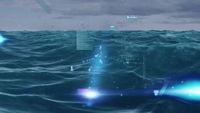 Animation of digital data processing over water. Global connections, computing and data processing concept digitally generated video. - Powered by Shutterstock - Get 15% off with code: PIKWIZARD15