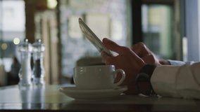 Animation of data processing over caucasian man using tablet. Global finance, business, connections, computing and data processing concept digitally generated video. - Powered by Shutterstock - Get 15% off with code: PIKWIZARD15