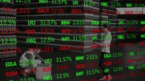 Animation of financial data processing over caucasian business people by servers. Global finance, business, connections, computing and data processing concept digitally generated video. - Powered by Shutterstock - Get 15% off with code: PIKWIZARD15