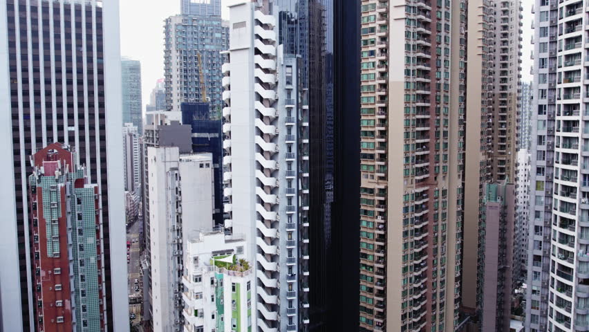 Skyscrapers residential buildings in Hong Kong