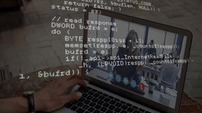 Animation of data processing over diverse business people on laptop video call. Global finance, business, connections, computing and data processing concept digitally generated video. - Powered by Shutterstock - Get 15% off with code: PIKWIZARD15