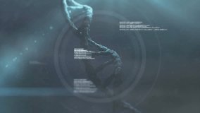 Animation of digital data processing over dna strand. Global science, connections, computing and data processing concept digitally generated video. - Powered by Shutterstock - Get 15% off with code: PIKWIZARD15