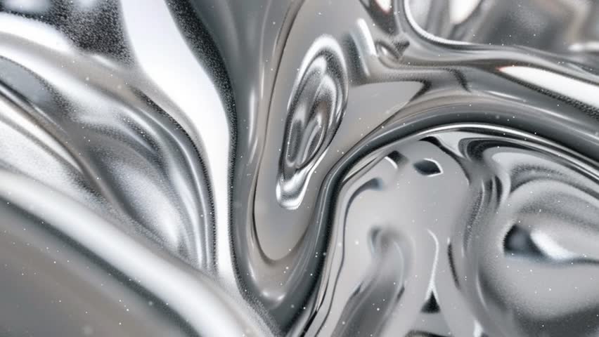 Silver abstract background. Soft elastic liquid backdrop.