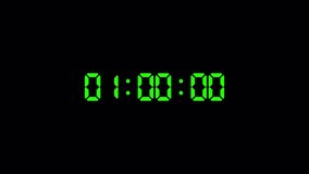 Digital countdown timer one hour animation from 60 minutes to 0 seconds, 60 minutes digital countdown, Countdown timer, Countdown video - Powered by Shutterstock - Get 15% off with code: PIKWIZARD15