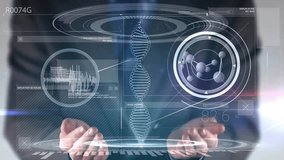 Animation of digital data processing and dna strand over caucasian businessman. Global science, digital interface, connections, computing and data processing concept digitally generated video. - Powered by Shutterstock - Get 15% off with code: PIKWIZARD15