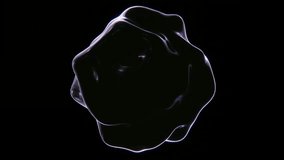 Abstract 3D 4K infinite loop animation illuminated realistic oil blob bubble sphere liquid chrome fluid flow futuristic metallic motion ripple round shape smooth gradient monochrome darkness black - Powered by Shutterstock - Get 15% off with code: PIKWIZARD15