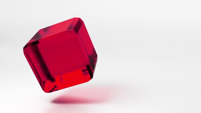 3d art cube geometric shape animation background with white copy space. Looping video