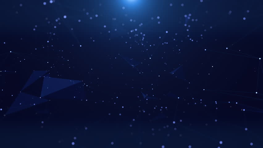 Abstract geometric digital low poly data network flowing 4K motion on copy space. Technology connection big data platform