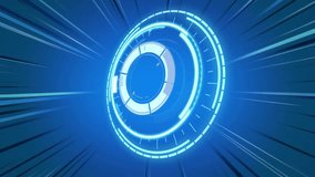 Animation of digital data processing over scope scanning on blue background. Global connections, computing and data processing concept digitally generated video. - Powered by Shutterstock - Get 15% off with code: PIKWIZARD15