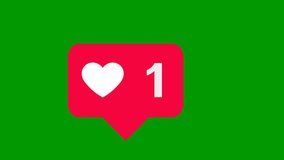 Heart Like Counting number quick increase on green screen. Social Media users Engagement interaction reaction Counter notification video element. - Powered by Shutterstock - Get 15% off with code: PIKWIZARD15