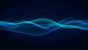 Futuristic Blue Wave Technology Animation in Dark Environment. Smooth flowing and dynamic digital waveforms. Ideal for technology-themed backgrounds and presentations. - Powered by Shutterstock - Get 15% off with code: PIKWIZARD15