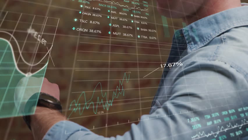 Animation of data processing and caucasian businessman checking smartwatch. Business, technology and digital interface concept digitally generated video. - Powered by Shutterstock - Get 15% off with code: PIKWIZARD15