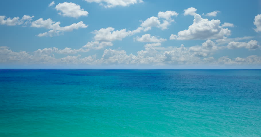 Aerial view drone flying in the sea and sky horizontal background. High quality video DCI 4K ProRes422