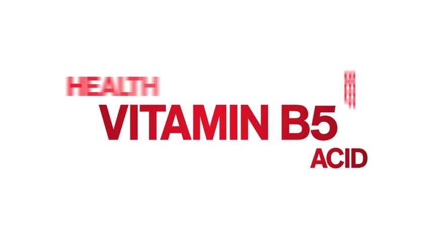 Vitamin B5 animated word cloud,text design animation tag kinetic typography seamless loop.