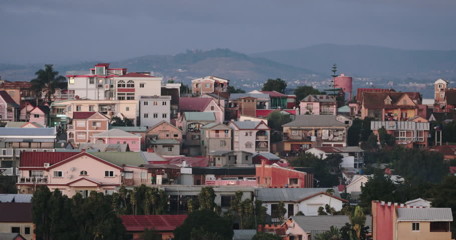 Panorama Of Residential Buildings In Antananarivo In The Evening, Madagascar