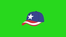 American hat motif vector animation on green screen, Illustration Uncle Sam's Hat for American Holidays, on green Background - Vector - Powered by Shutterstock - Get 15% off with code: PIKWIZARD15