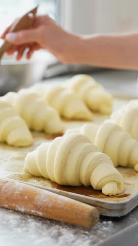 Prepare croissant for bake in oven