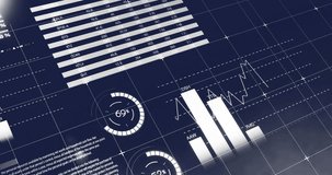 Animation of statistics and data processing on black background. Global finance, business, connections, computing and data processing concept digitally generated video. - Powered by Shutterstock - Get 15% off with code: PIKWIZARD15
