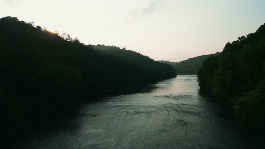 Beautiful Drone Aerial of Cumberland Falls, Little Niagara, Niagara of the South, Kentucky