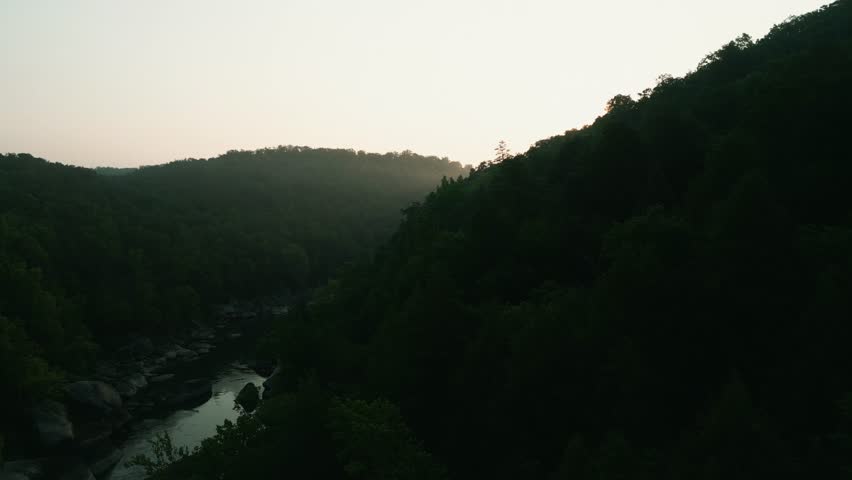 Beautiful Drone Aerial of Cumberland Falls, Little Niagara, Niagara of the South, Kentucky