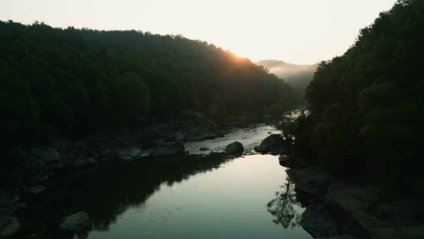 Beautiful Drone Aerial of Cumberland Falls, Little Niagara, Niagara of the South, Kentucky