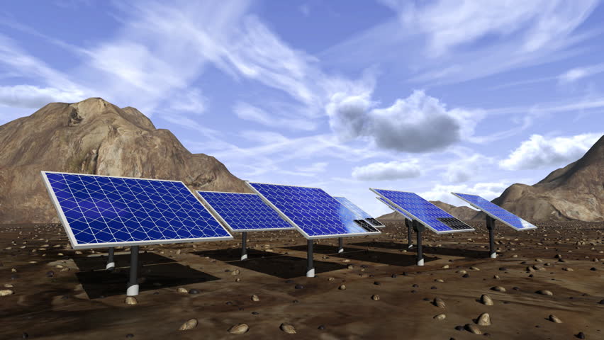 Animation of solar panels