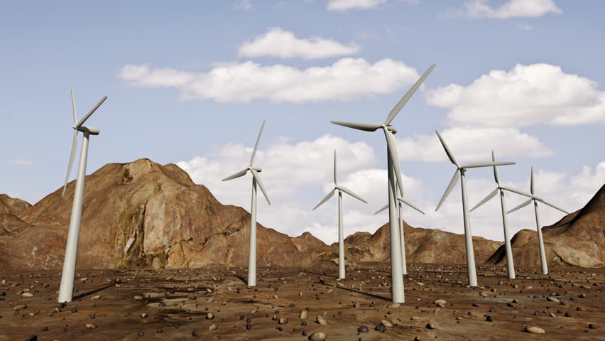 Animation of wind turbines