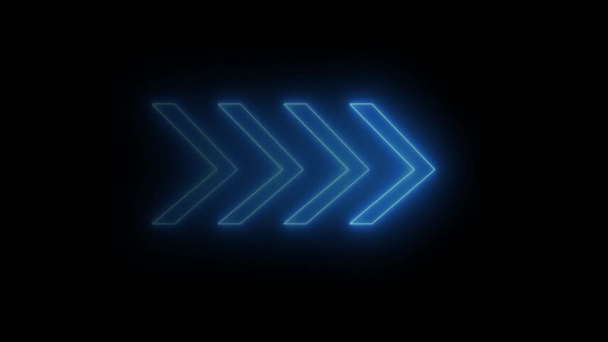Neon sign Arrows Animation of pink light signal and blue spreading from the center with a black background.