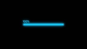 Loading bar downloading progress animation transfer 0-100 on black background. - Powered by Shutterstock - Get 15% off with code: PIKWIZARD15