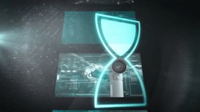 Animation of data processing over hourglass. Science, technology and digital interface concept digitally generated video. - Powered by Shutterstock - Get 15% off with code: PIKWIZARD15