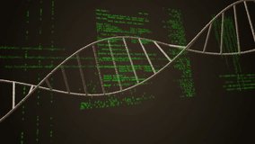 Animation of data processing over dna strands. Science, technology and digital interface concept digitally generated video. - Powered by Shutterstock - Get 15% off with code: PIKWIZARD15