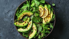 Fresh Avocado and Lemon Salad with Spinach and Seeds - Powered by Shutterstock - Get 15% off with code: PIKWIZARD15
