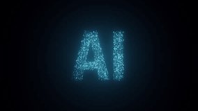 AI technology conception, dynamic animation of chaotically slow moving zero and one real digits as a symbol of binary code creating a 3D AI letters shape on black background, 4K tech animation - Powered by Shutterstock - Get 15% off with code: PIKWIZARD15