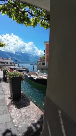 The holiday atmosphere in Limone sul Garda, Italy