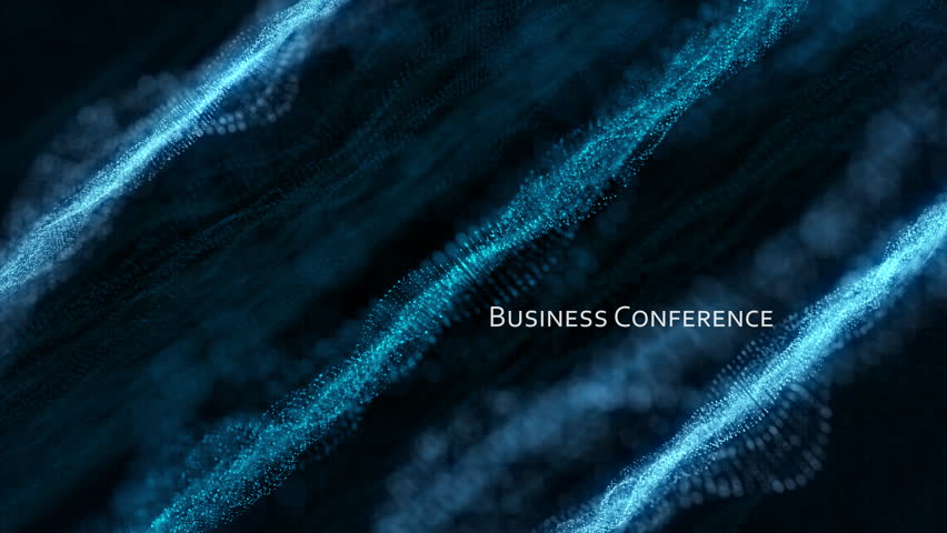 3D rendering of keynote presentation made for business finance and industry summit. Animation of slideshow titular slide ready to be presented during corporate workshop training. 3D Illustration