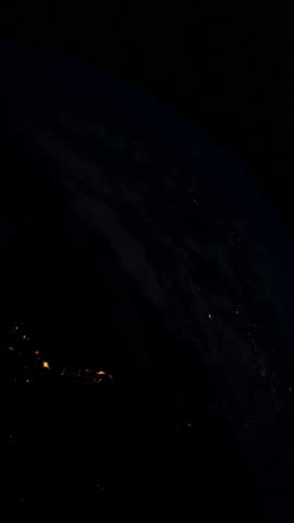 amazing view of the sunlit Earth seen from the International Space Station in its orbit. Elements of this image furnished by NASA, vertical