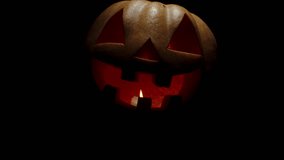 The Candle is Blown Out Inside the Jack-O'-Lantern, the Camera Approaches the Pumpkin and Enters Through the Sinister Smile. Halloween End Concept. - Powered by Shutterstock - Get 15% off with code: PIKWIZARD15