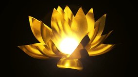 Golden Flower Blooming,3D Animation, side view - Powered by Shutterstock - Get 15% off with code: PIKWIZARD15